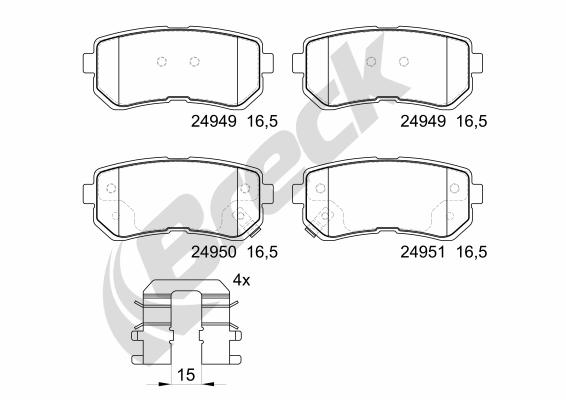 Brake Pad Set, disc brake - 24949 00 704 00 BRECK